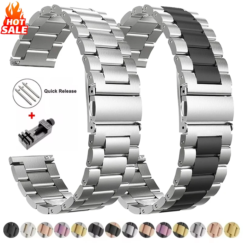 20mm 22mm Metal Band for Samsung Galaxy Watch 7 6 5 4 5Pro 40/44mm Classic 43mm 47mm Stainless Steel Strap Huawei GT5 4Pro