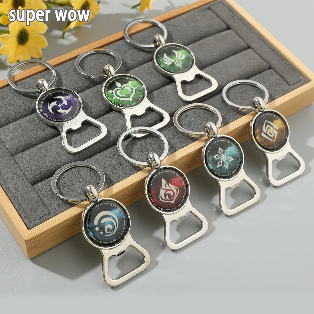 Игровой аниме Genshin ударопрочный брелок открывалка для бутылок ручной