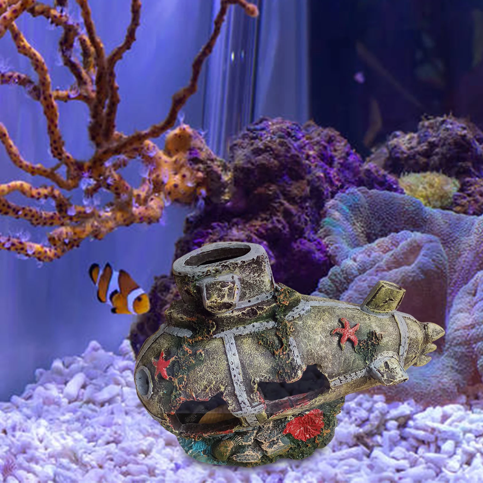 Подводная лодка-эвакуация украшение для аквариума искусственное корабля