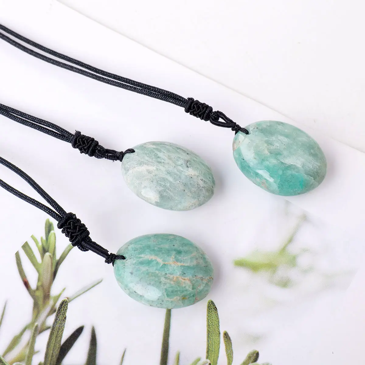 Подвеска ручной работы с амазонитом из натурального целебного хрустального