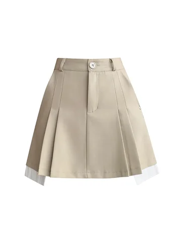 High Waist Pleated Skirt Women 2023 Summer Preppy Style A Line Mini Skirts Contrast Color Woman Irregular Short Skirts Female