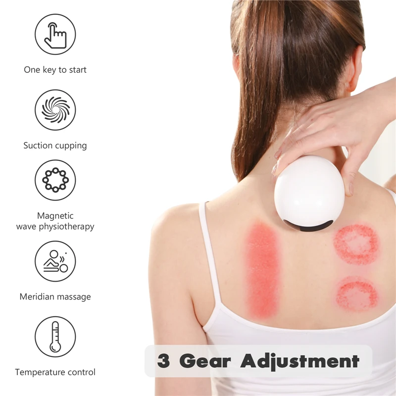 

Electric Cupping massage LCD Display Guasha Scraping EMS Body massager Vacuum Cans Suction Cup IR Heating Fat Burner Slimming