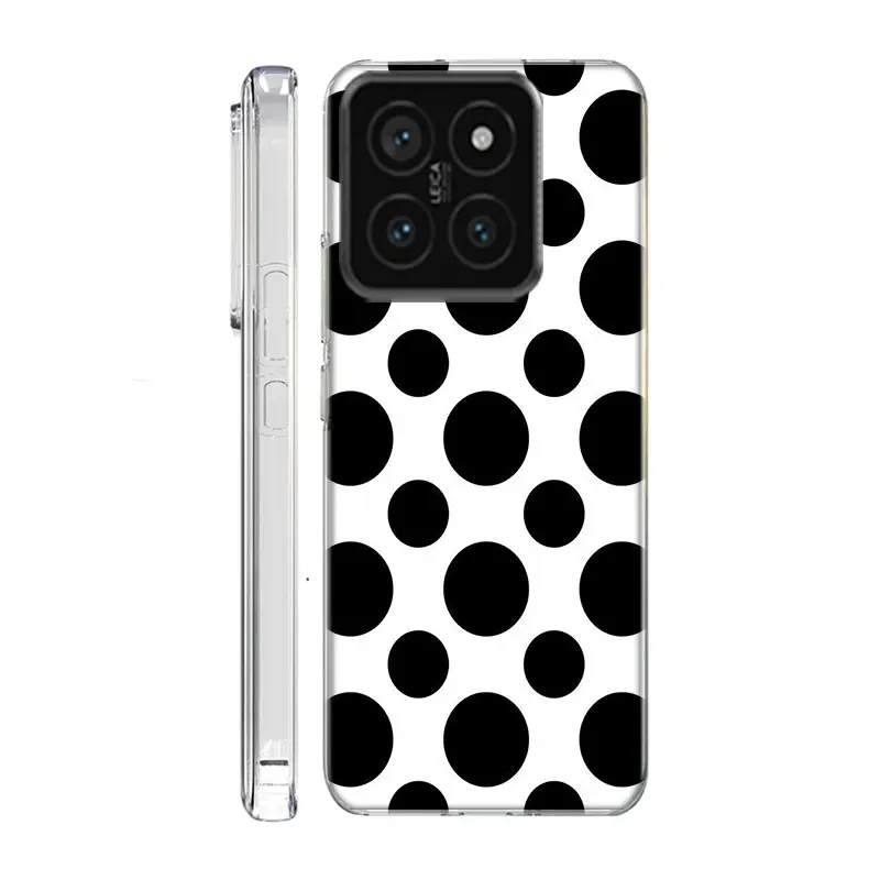 Черно-белый защитный прозрачный чехол в горошек для телефона Xiaom Mi 12 12T 11T 10T 9T 13 11 10