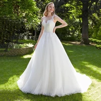 elegant wedding dress white sweetheart floor length lace floral button sleeveless ball gown wedding party de fiesta robe de