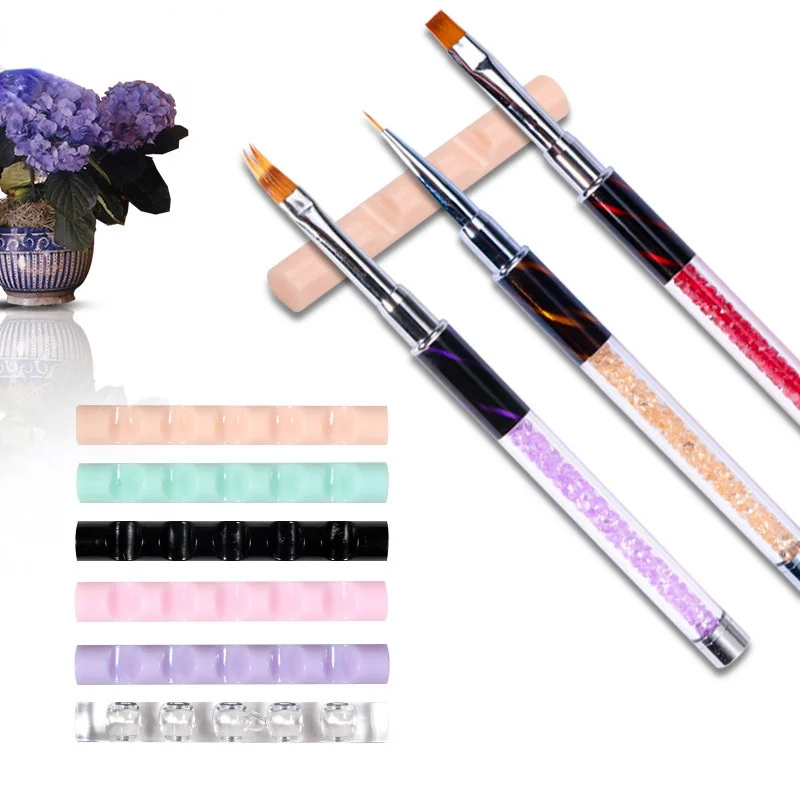 

1Pc Acrylic Nail Brush Stand Crystal Brush Holder Rack Clear Displayer Holder DIY Nail Painting Tools