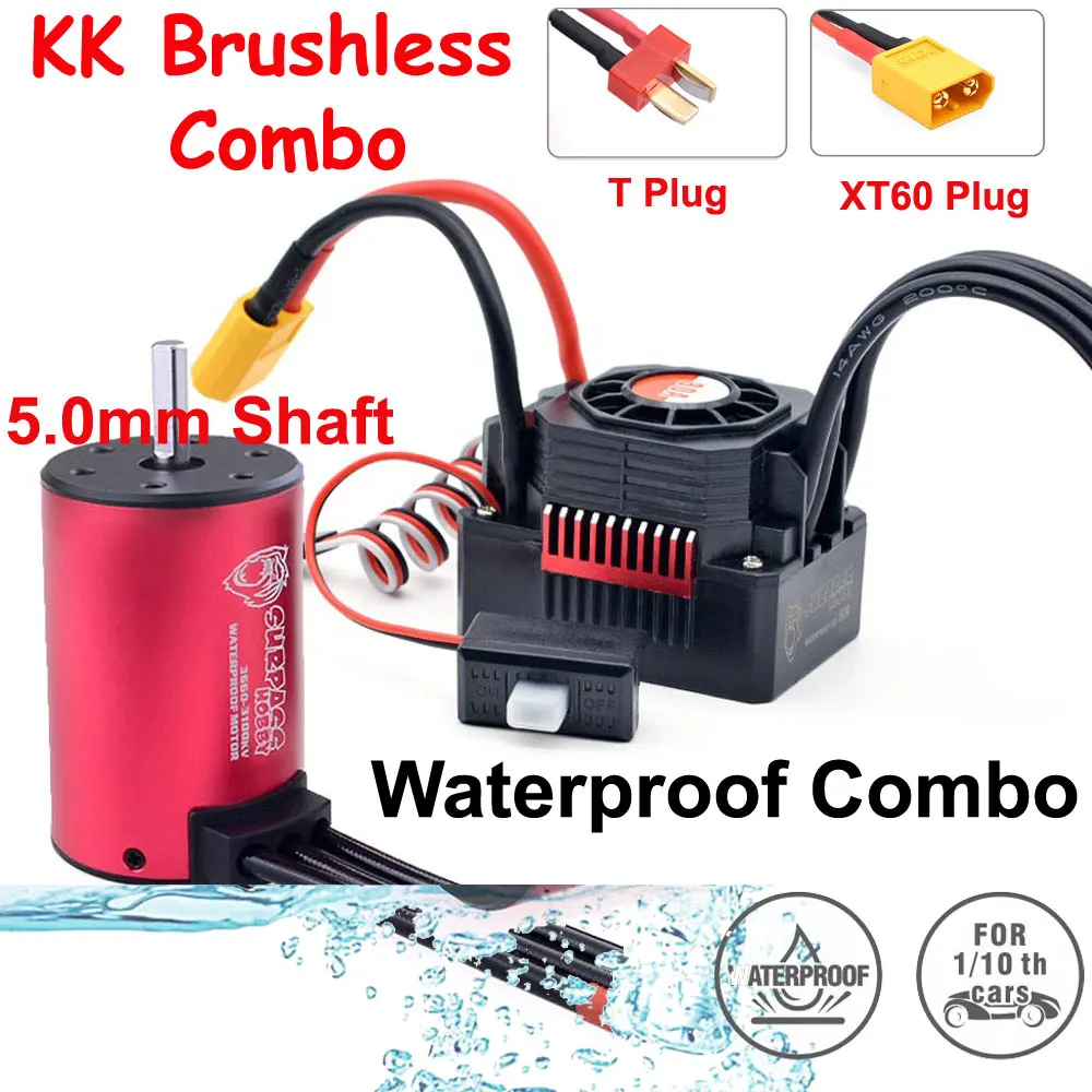SURPASS HOBBY KK 3660 Комбинированный бесщеточный двигатель с валом 5 0 мм 60A 80A 120A ESC для 1/10