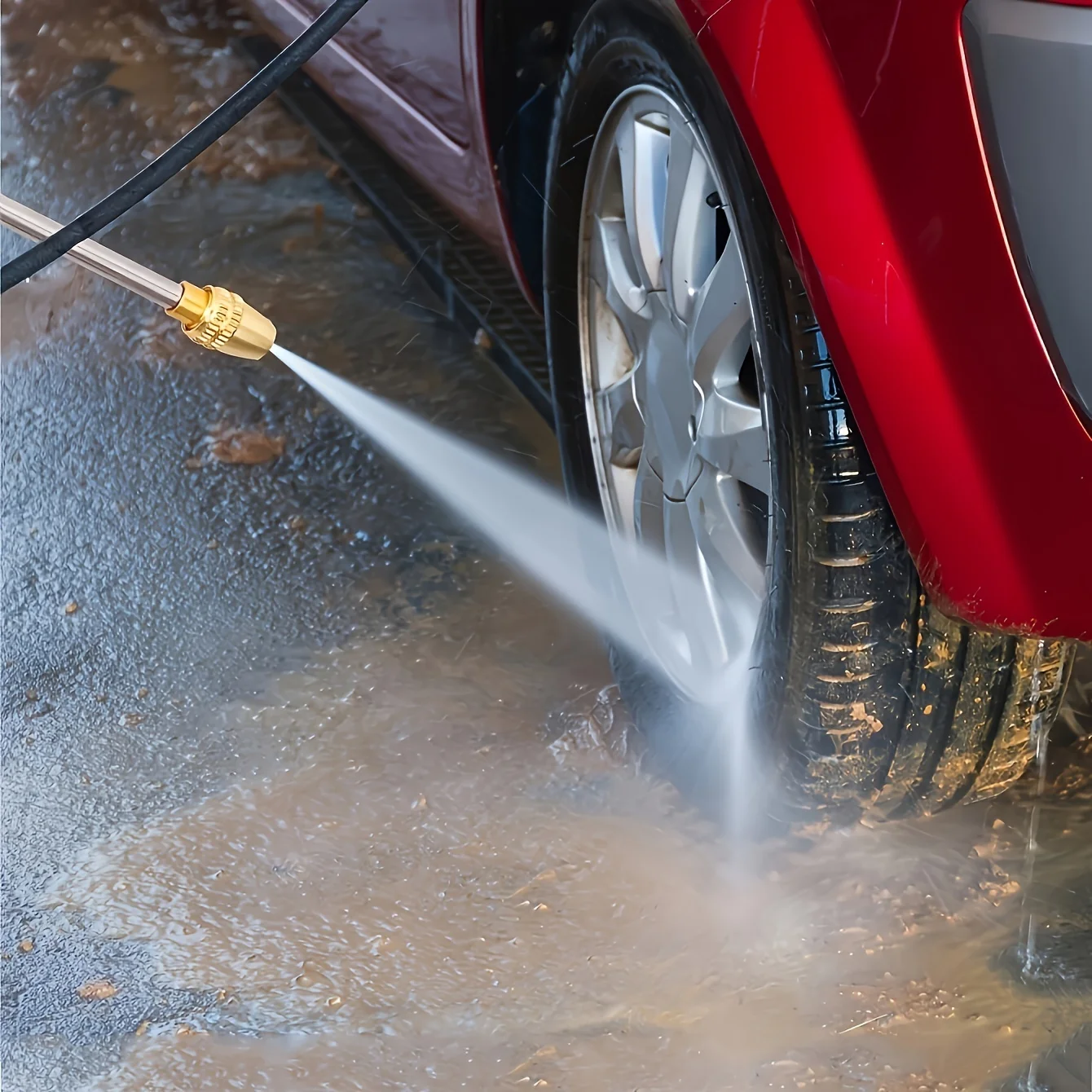 

Tecianro High Pressure Car Washing Water Gun,Garden Hose Nozzle,Garden Water Gun, Metal Extension Rod Spray GunCar Washing Tools