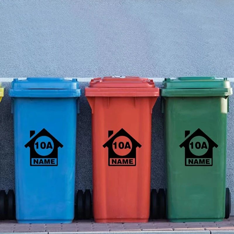 3 шт. виниловые наклейки на мусорную корзину