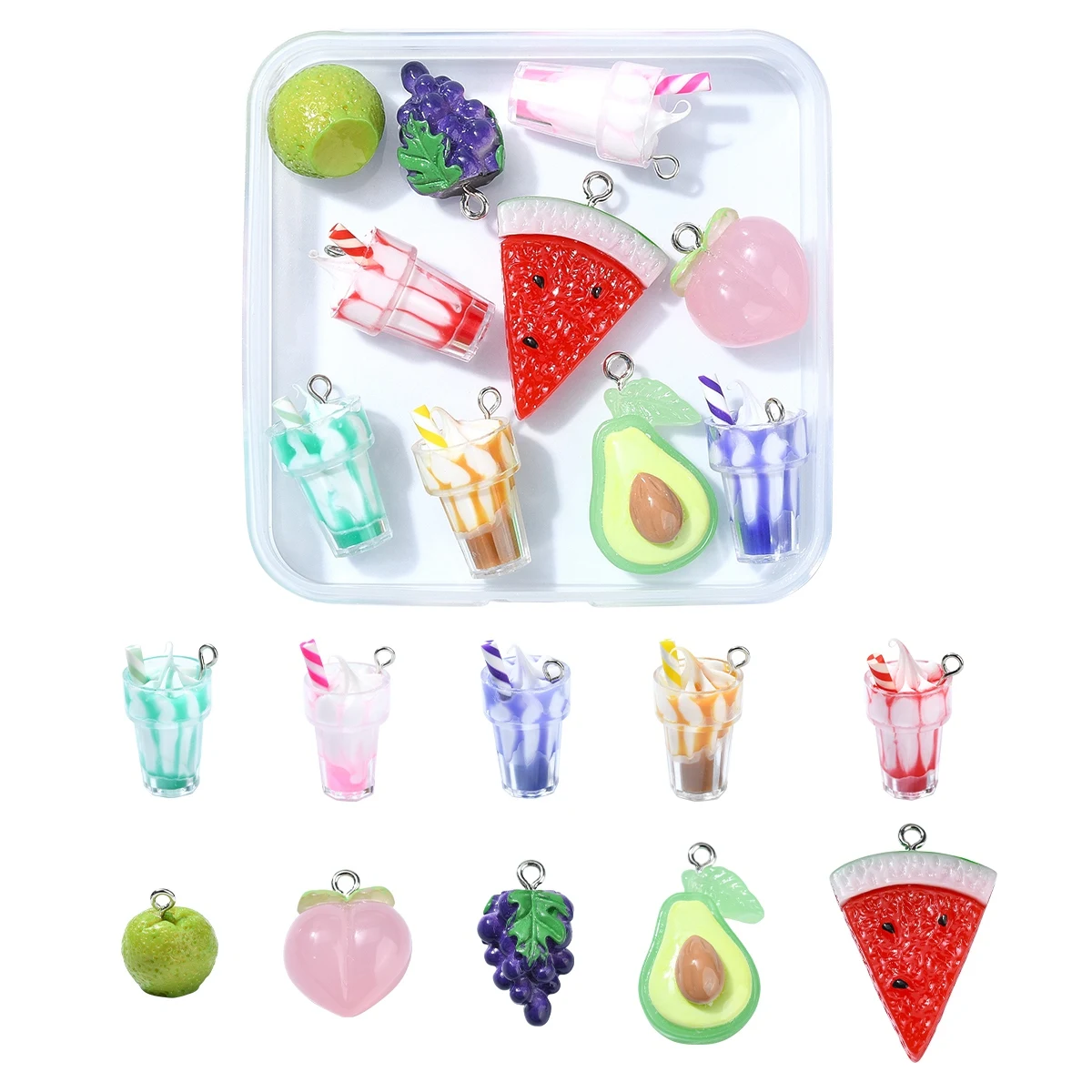 Подвески из непрозрачной смолы в виде мороженого с платиновым покрытием