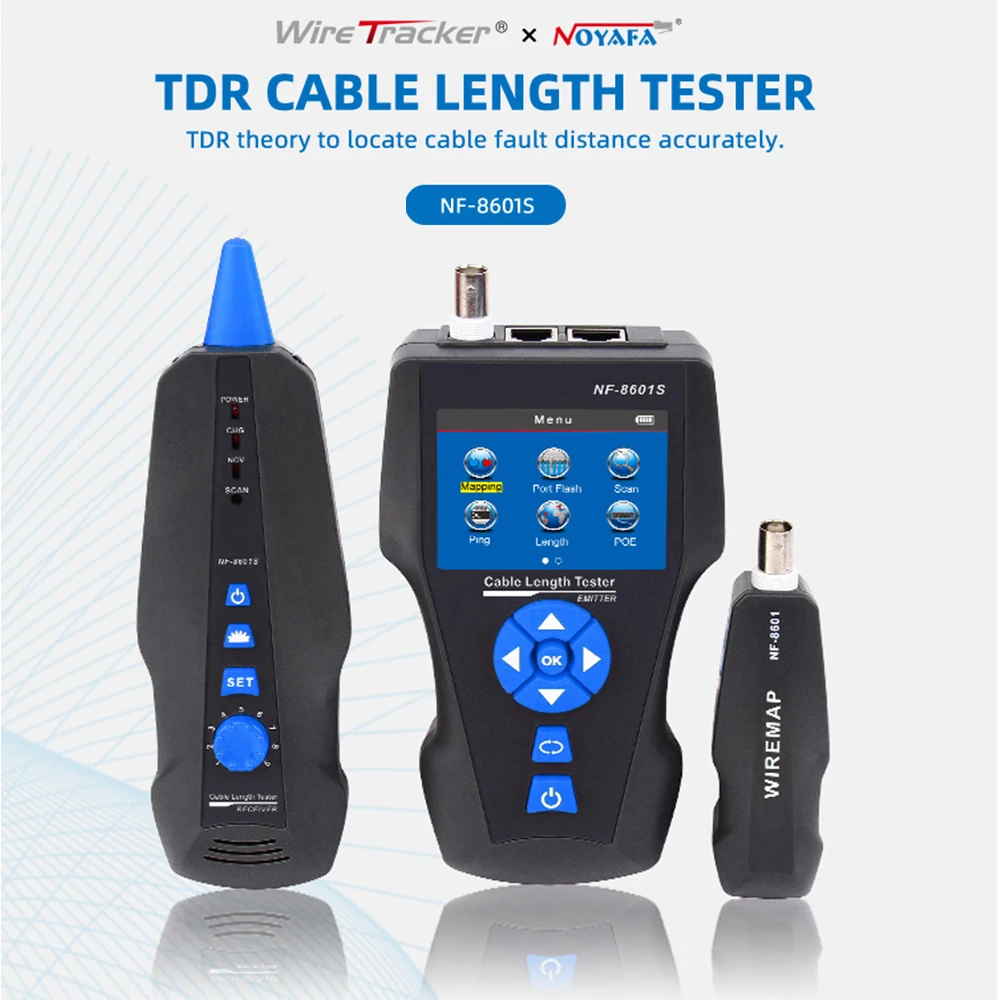NOYAFA NF-8601S TDR Tester Network Cable Tester Tracker RJ45 RJ11 lan cable length telephone tracker POE PING Voltage detector