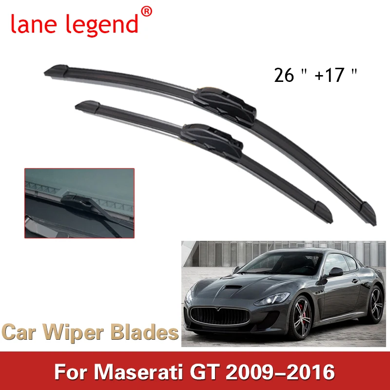 

Car Wiper Blades Front Window Windscreen Windshield Wipers Blades U Hook Arm Auto Accessories For Maserati GT 26"+17" 2009-2016
