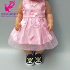 Кукольное платье 43 см, кружевное платье принцессы с вышивкой для новорожденных, с нижним бельем, Одежда для кукол 18 дюймов
