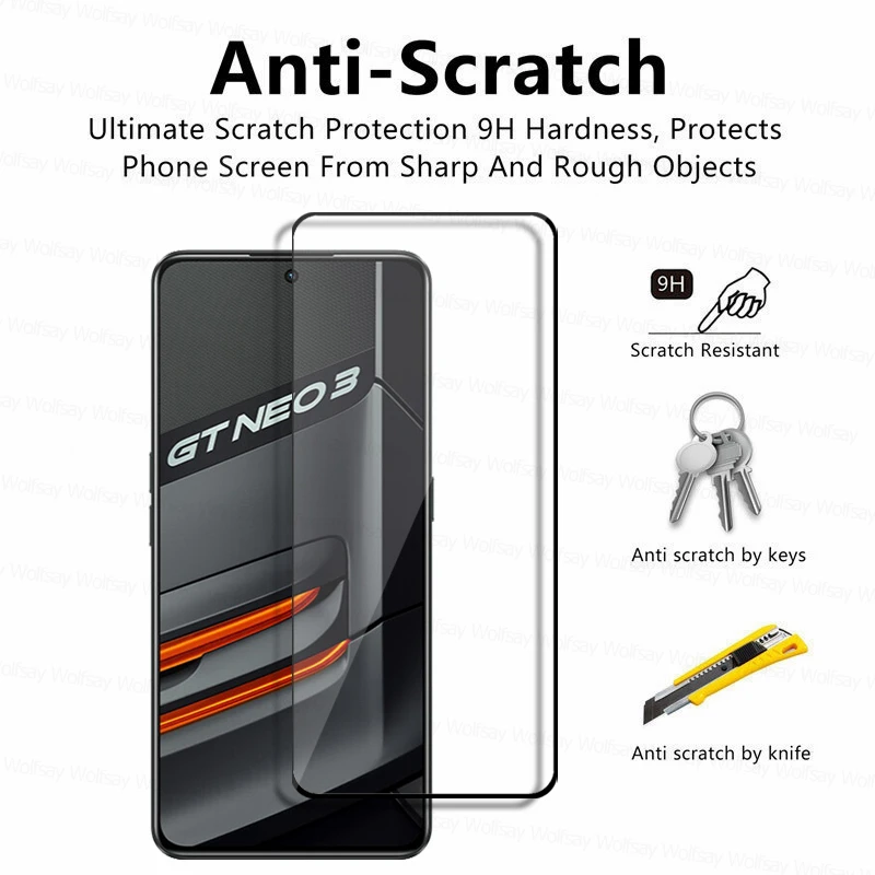 Полностью клеевое стекло для Realme GT Neo3 Защитная пленка экрана Neo 2 3 2T Pro Master
