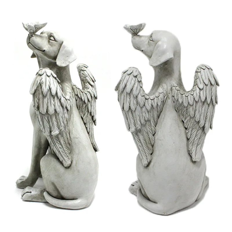 

Angel Dog Statue Resin Outdoor Garden Animal Ornaments