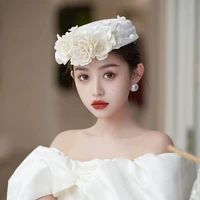 hera new french elegant bridal beaded hat retro pear trim wedding headdress photo studio photo hair wear jewelry