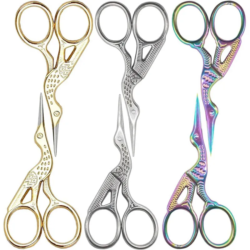 

1pcs Colorful Stainless Steel Antique Scissors European Classic Craft Sewing Handicraft Scissor DIY Jewelry Tools