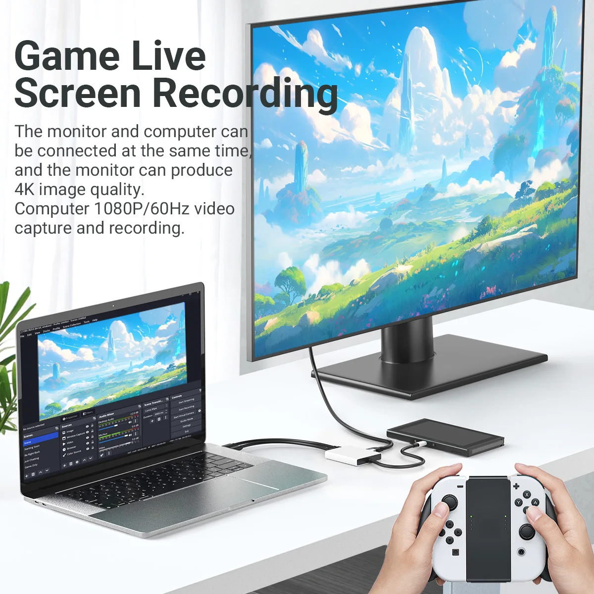 Док-станция для телевизора и видеозахвата с портами HDMI1.4 + USB3.0 PD TYPE-C