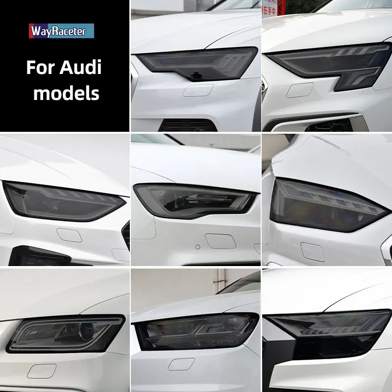 

Smoked Black TPU Sticker Car Headlight Protective Film For Audi A3 8V S3 A4 B8 B9 A5 A6 S6 C8 A7 A8 D4 TT TTS Q3 Q5 Q7 Q8 RSQ8