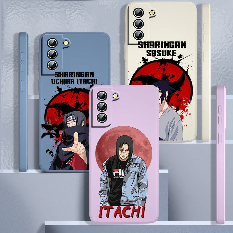 

Naruto Uchiha Itachi Sasuke For Samsung Galaxy S22 S21 S20 FE S10 Note 20 10 Ultra Lite Plus Liquid Rope Phone Case Capa