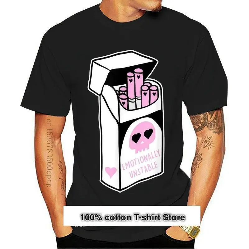 

Camiseta de moda para hombre, prenda de vestir, с принтом Kawaii, Pastel, готический, с сигаретой, высокие S a 3Xl, новый