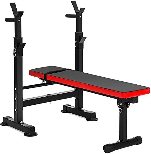 

Folding Multifunctional Workout Station Adjustable Workout Bench with Squat Excercise Camping trolley Weight set Kettlebell Pe