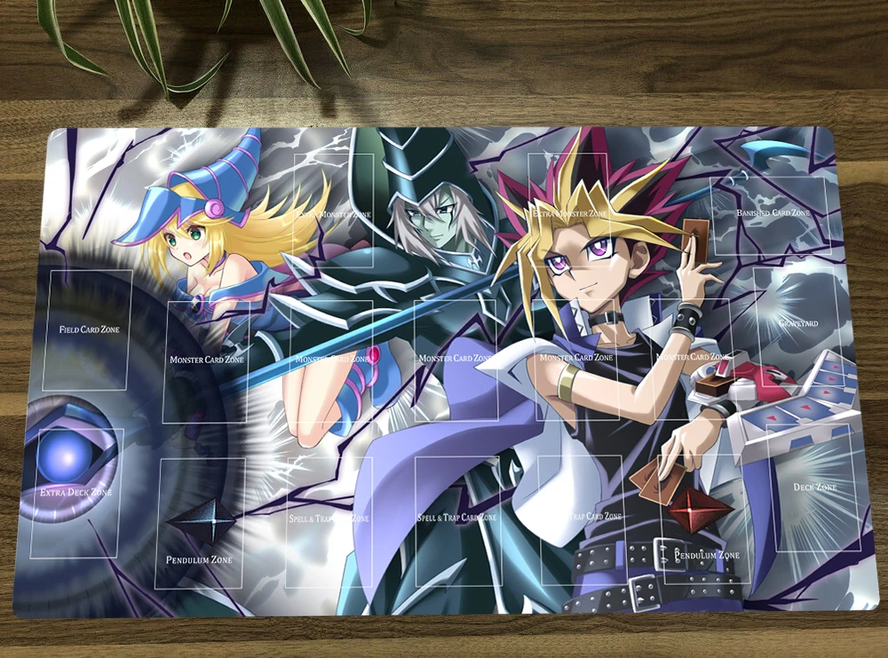 

YuGiOh Yugi Muto TCG Mat Trading Card Game Mat CCG Playmat Rubber Mouse Pad Desk Table Gaming Play Mat Free Bag 60x35cm