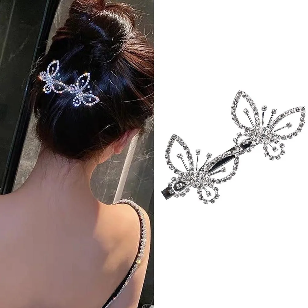 

Корейский зажим для челки заколка для волос с имитацией бабочки для женщин и девушек головной убор стразы заколка с утконосом держатель акс...