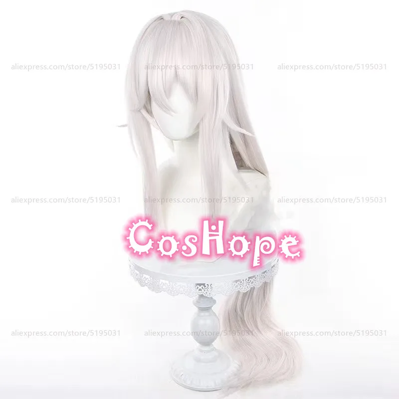 Парик для косплея Thelema длина 100 см прямой серебристо-белый розовый смешанный