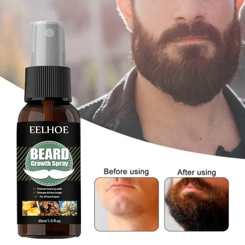 Natural Effective Beard Growth Spray Nourishing Moisturize Beard Chest Hair Care Groomed Fast Beard Growth Enhancer Maintenance