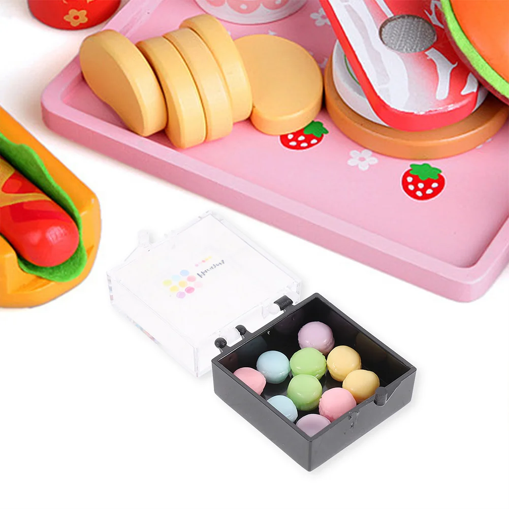 

2 коробки, миниатюрный декор для кухни, маленькая тряпка, миниатюрная модель макарона, искусственное украшение для еды