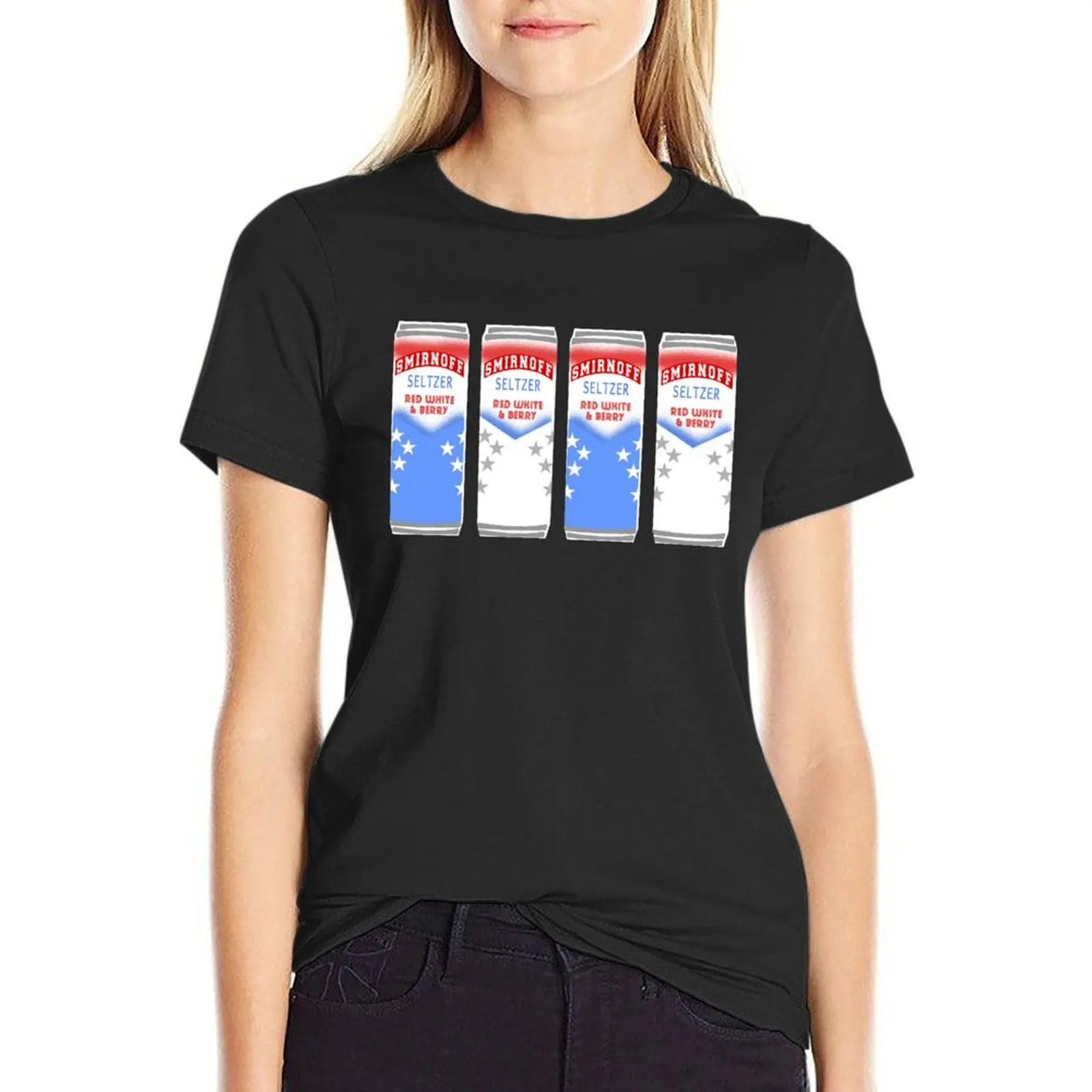 Женская футболка с коротким рукавом Smirnoff Seltzer красная белая и ягодная женская