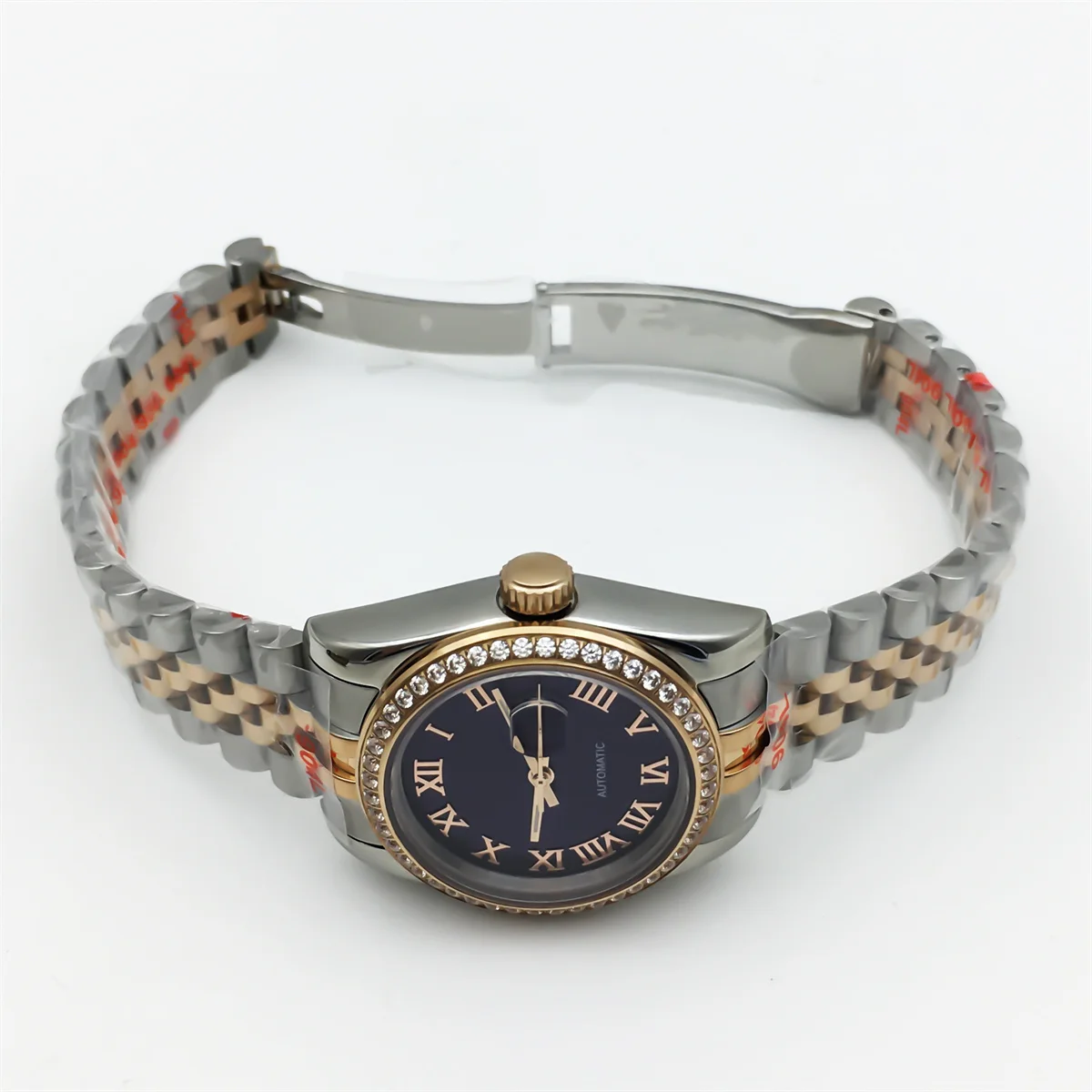 BLIGER 31 мм двухцветные женские часы из розового золота NH05 с сапфировым стеклом Sunburst