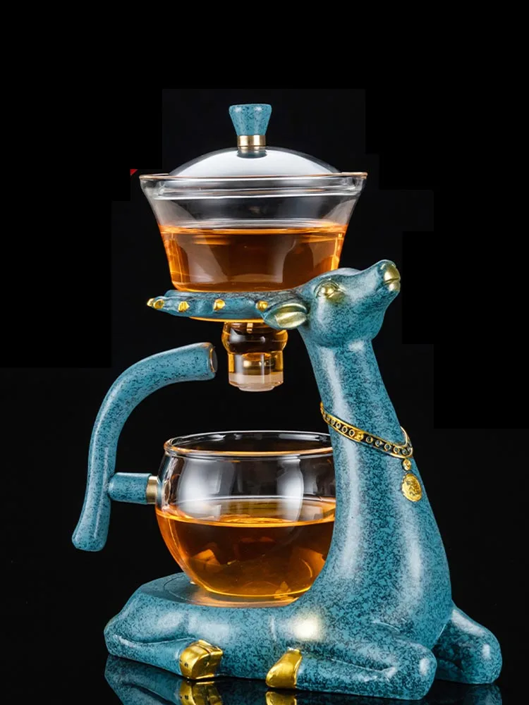 

Glass Tea Set Kung Fu Deer Heat-resistant Glass Kettle Tea Set Pot Infuser Kettles Pu'er Oolong Teapot Glass Teapot with Base