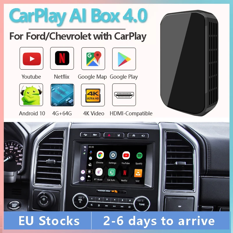 Автомобильный мультимедийный плеер CarPlay Android 10 4 Гб + 64 ГБ Apple Carplay автомобильная
