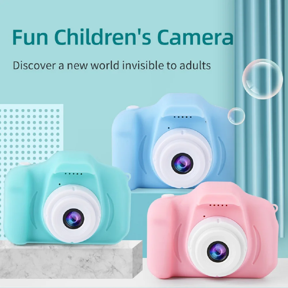 Enlarge Kids Camera Christmas Birthday Gifts for Girls Boys HD Digital Video Cameras for Toddler Cartoon Cute Outdoor Photography Toy