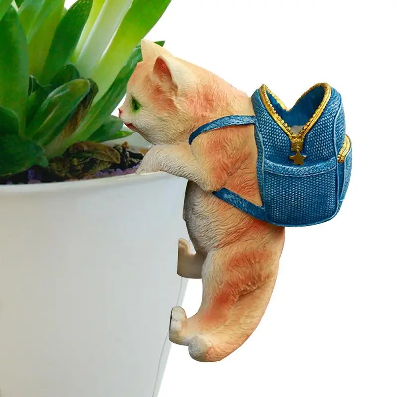 

Pot Hugger Figurines Creative Animal Planter Hugger Houseplant Decoration Easter Gift For Garden Patio Yard Fence Office Home