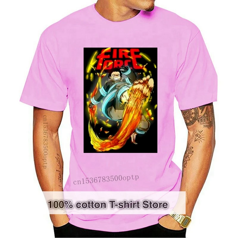 

Пожарная сила компания 8, дьявол, Shinra Kusakabe, блестящая черная футболка, наряд, футболка