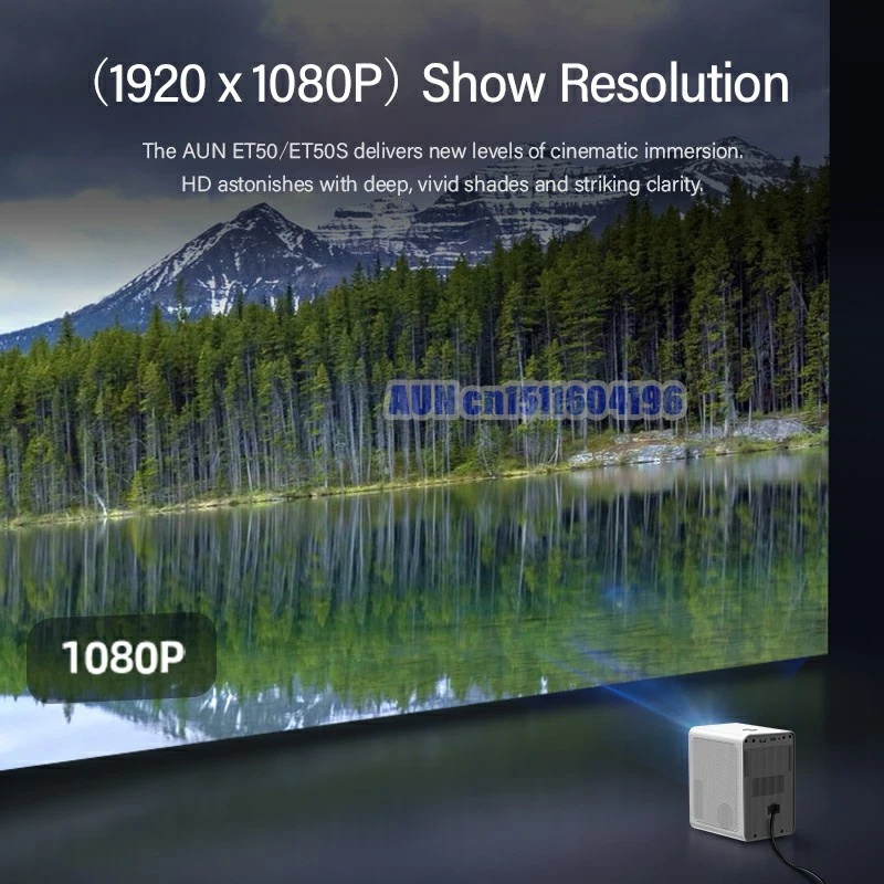 Tanie AUN ET50S MINI Projektor Android Full HD 1080P Kino Domowe Projektory LED Przenośny 4K Wideo Beamer WIFI Telefon Komórkowy
