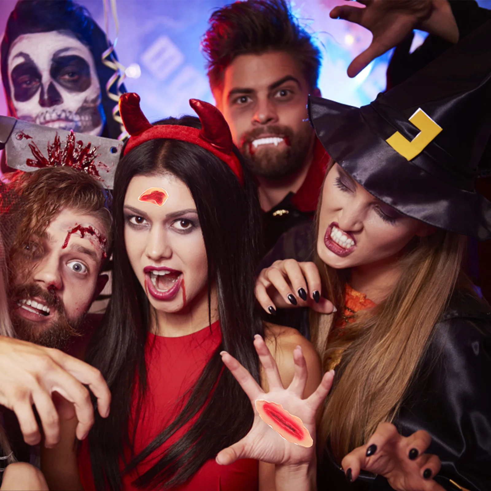 

Fake Stickers Scar Wound Decal Body 3D Armlatex Scars Blood Tattoosimulation Sticker Decor Imitation Supplies Horrible