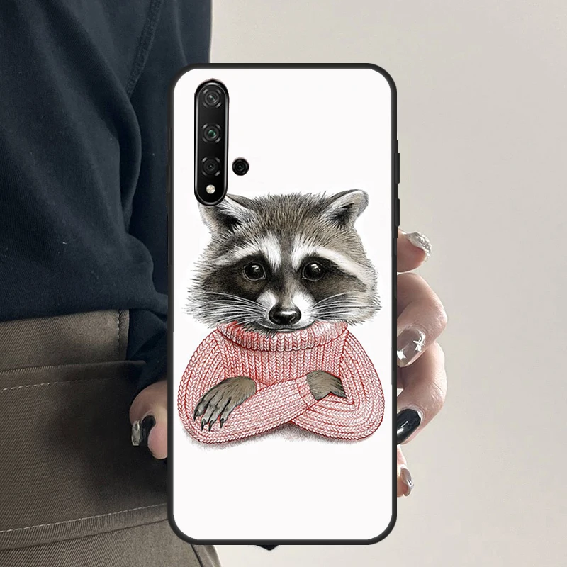 Чехол с изображением енота для Huawei Nova 12i 11i 8i 12s 9 10 SE Y91 Y90 Y60 Y70 Y72 Y61 P20 P40 P30 Lite P60 Pro