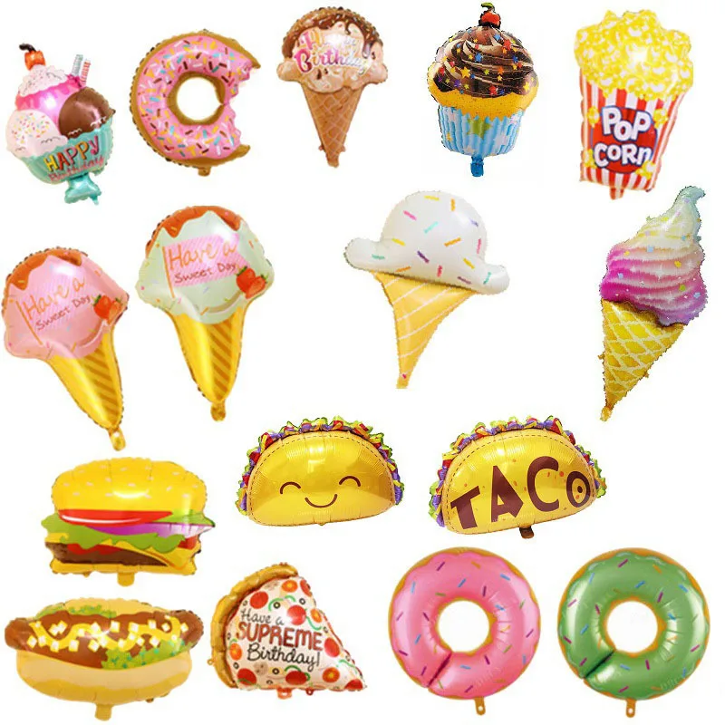 

1 шт. милый яркий цвет для дня рождения, мороженое, Пончик, украшение для темативечерние, детский Фотофон, алюминиевый пленочный шар