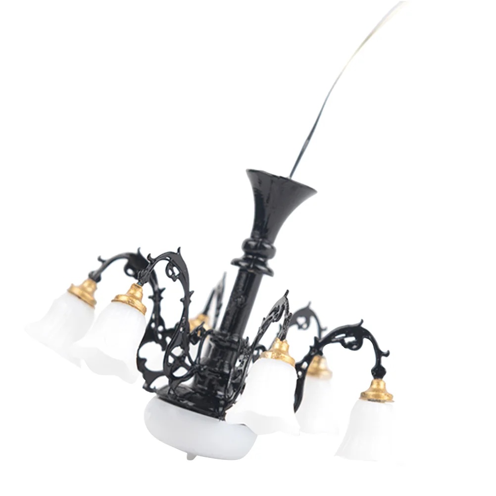 

Model Chandelier Decor Tiny House Lamp Miniature Decoration Moss Light Abs Playset Lighting