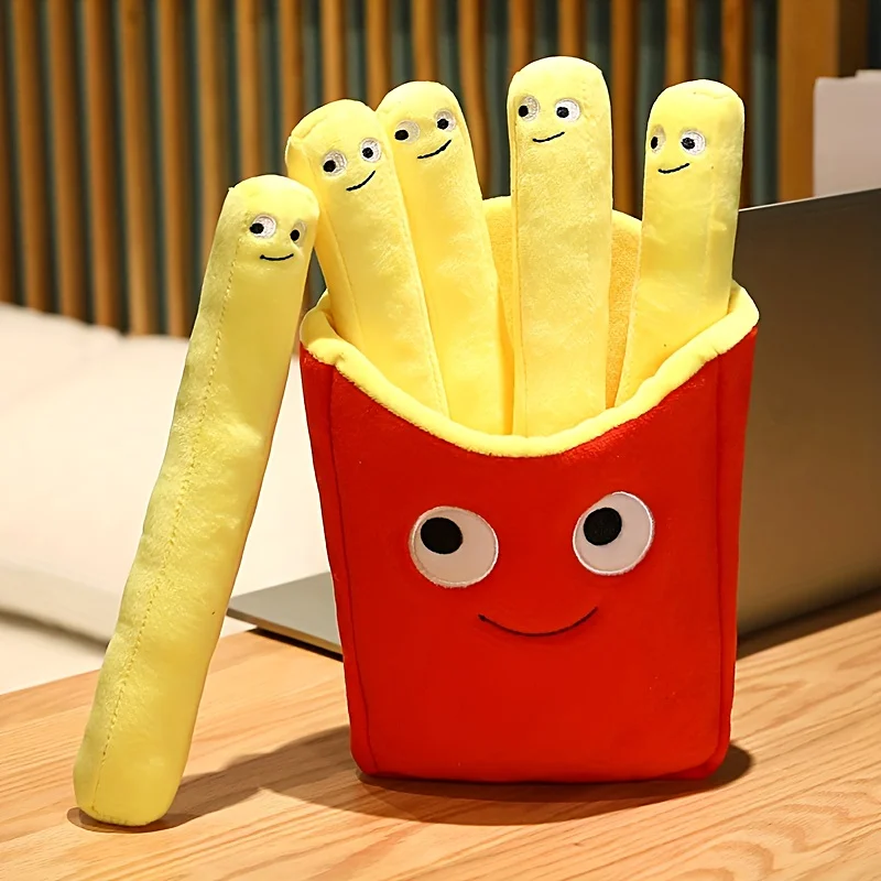 

1pc Smiling French Fries Plush Toy Perfect for Emotional Support Room Decoration Car Accessories and Children's Pretend Play