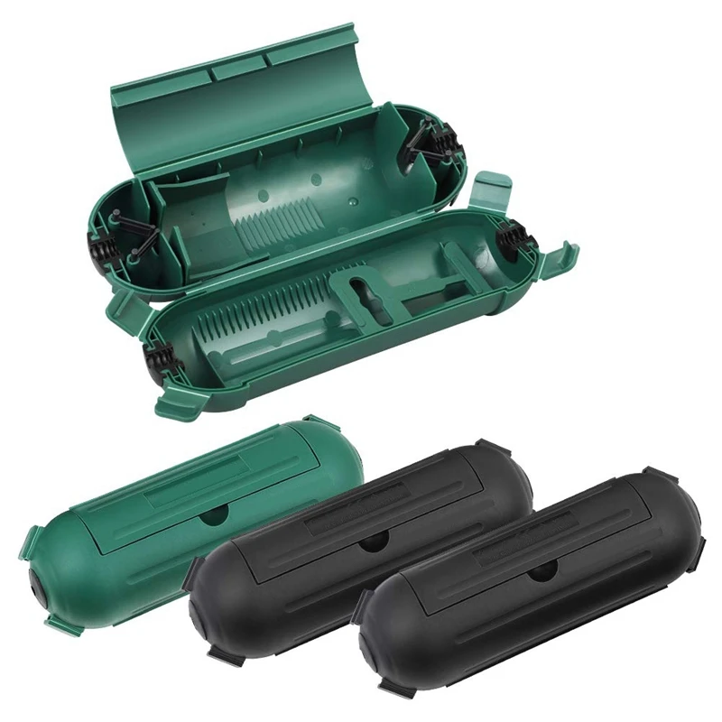 

4-Pack Extension Cord Safety Cover, Water-Resistant Seal Housing with 4 Latches, Large Compartment for AWG14/16 Cords