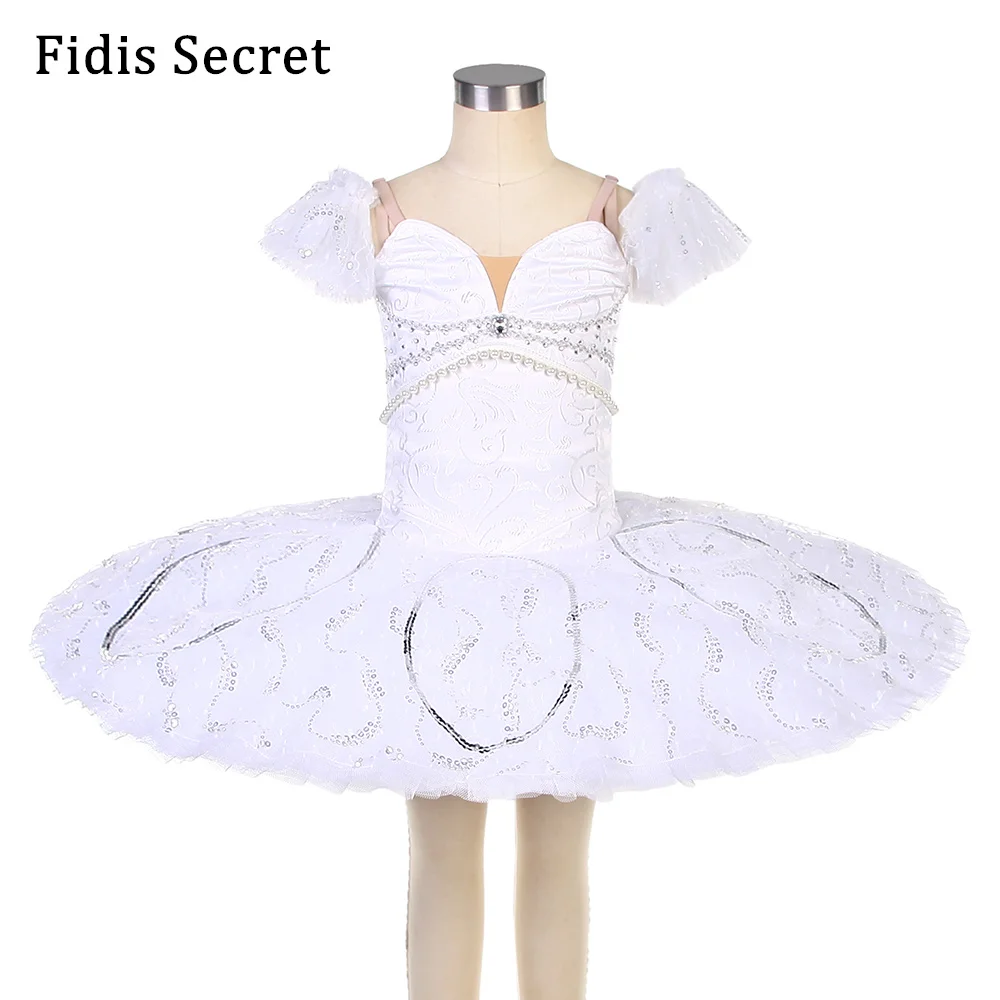 

New Professional Pancake Tutu Skirt,Women White Swan Lake Classical Ballet Dress,Girl Ballerina Stage Performance Dance Costumes