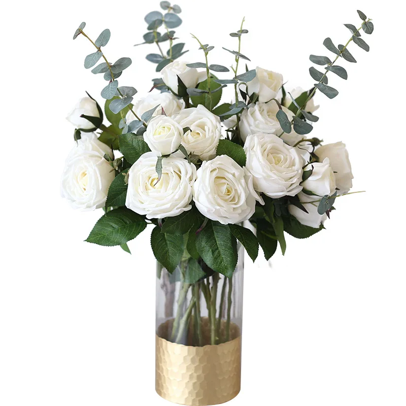 

3 high artificial flowers moisturizing rose wedding home decoration artificial flowers