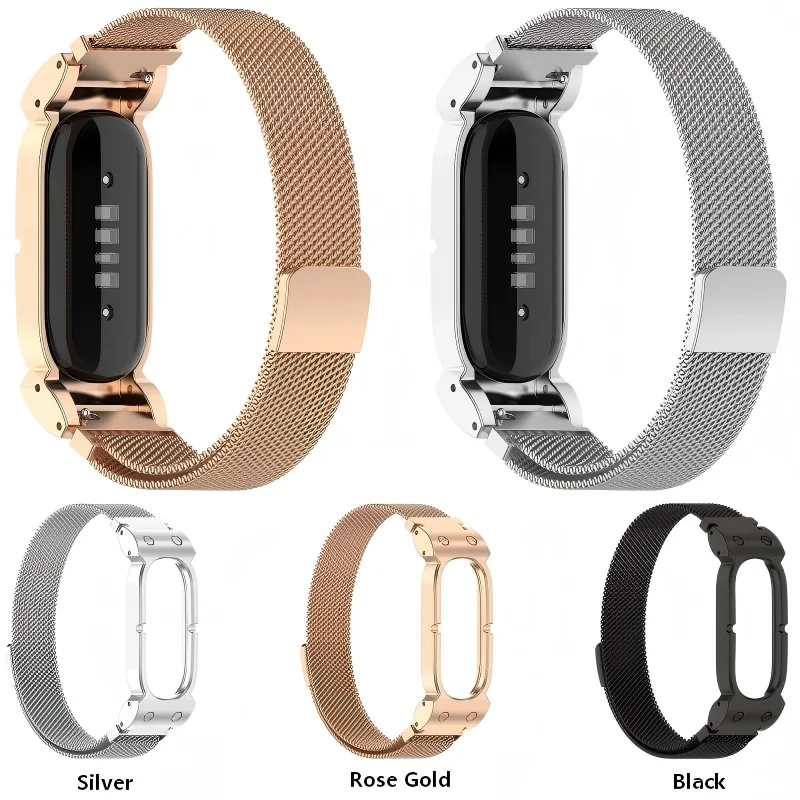 Фото Ремешок из нержавеющей стали для умных часов Google Fitbit Air, миланская магнитная петля, сменный браслет, аксессуар для ремешка на запястье №3
