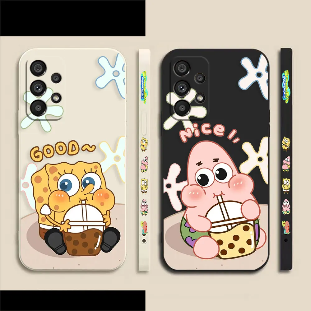 

Cartoon S-SpongeBob Patrick Star Milky Case For Samsung Galaxy A91 A14 A73 A72 A71 A53 A52 A51 A42 A33 A32 A23 A22 A13 A12 Case