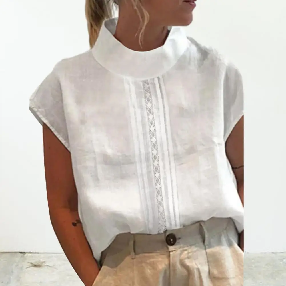 

Shirt Top Loose Fit Vintage Blouse Casual Solid Cotton Linen Tops
