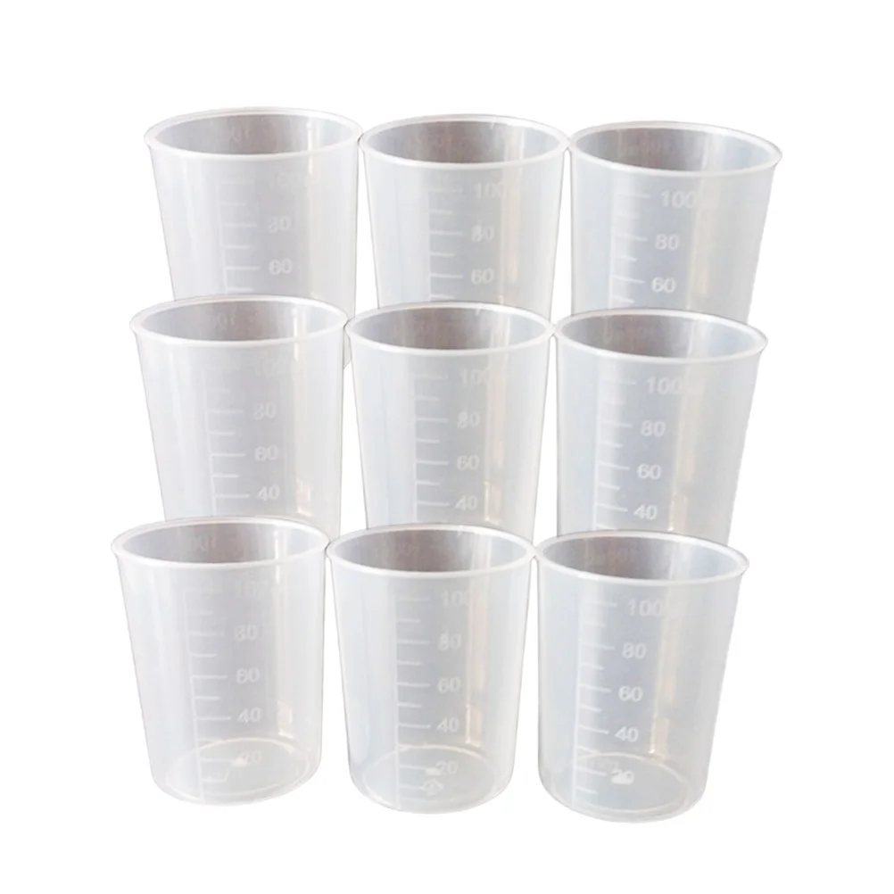 

50pcs Clear Measuring Cups with Scales Epoxy Resin Mixing Cups Reusable for Kitchen Laboratory Resin Stain Mixing Tools and